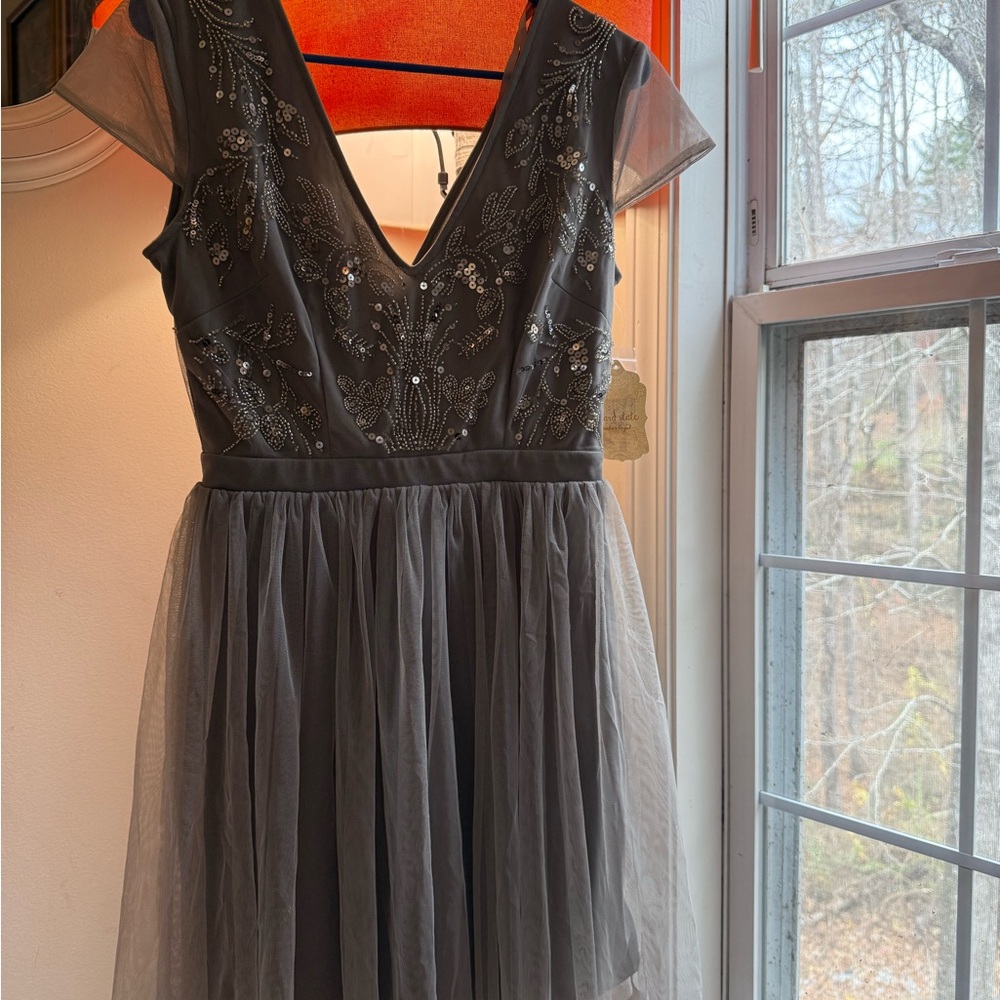 Altar’d state semi formal grey dress